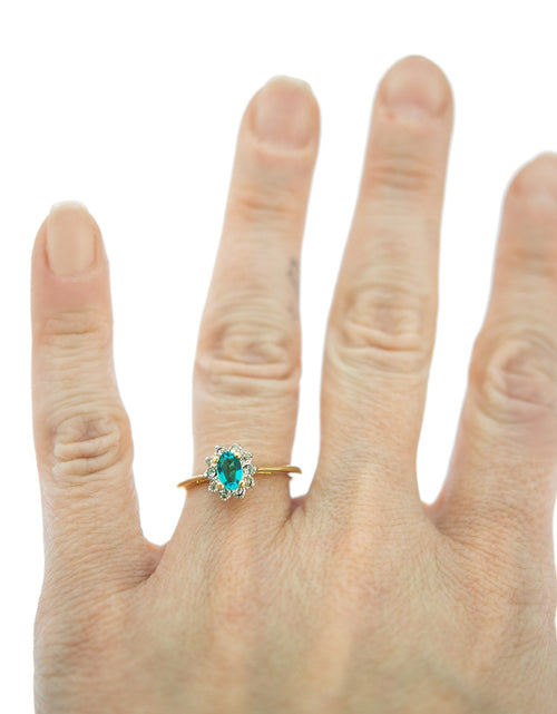 Load image into Gallery viewer, Vintage Genuine Opal or Austrian Crystal Ring 18k Yellow Gold Electroplated by PVD Vintage Jewelry
