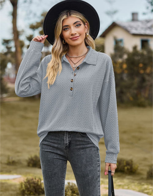 Load image into Gallery viewer, Collared Neck Long Sleeve Blouse
