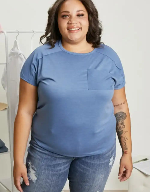 Load image into Gallery viewer, Sew In Love Full Size Exposed Seam Round Neck Short Sleeve T-Shirt
