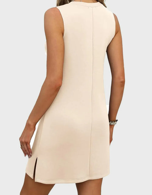 Load image into Gallery viewer, Slit V-Neck Sleeveless Mini Dress
