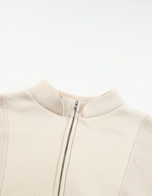 Load image into Gallery viewer, Half Zip Drop Shoulder Long Sleeve Sweatshirt
