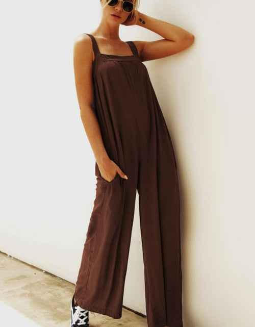 Load image into Gallery viewer, Wide Strap Wide Leg Jumpsuit
