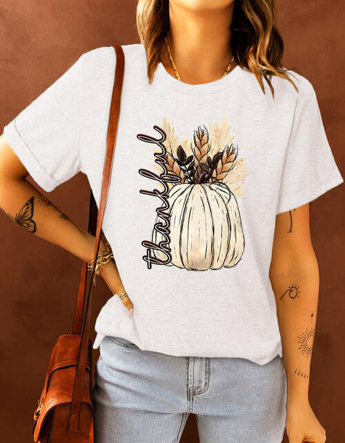 Load image into Gallery viewer, Graphic Round Neck Short Sleeve T-Shirt
