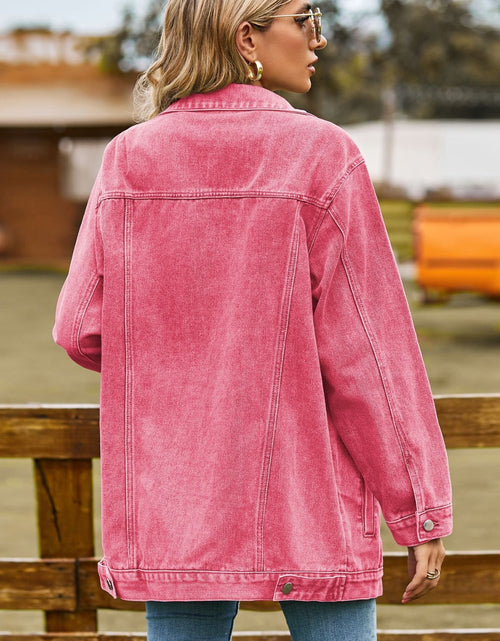 Load image into Gallery viewer, Buttoned Collared Neck Denim Jacket with Pockets
