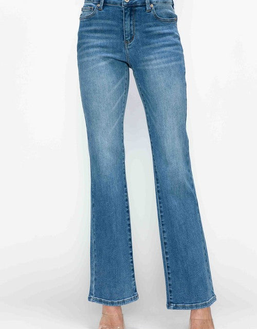 Load image into Gallery viewer, bytos Full Size Cat's Whiskers Mid Rise Bootcut Jeans
