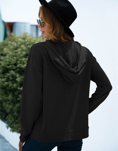 Load image into Gallery viewer, Quarter Snap Drawstring Hoodie with Kangaroo Pocket

