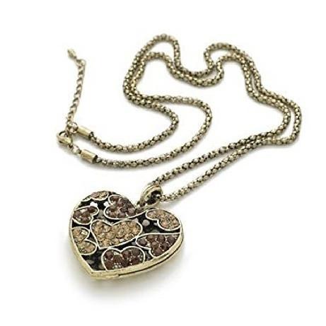 Load image into Gallery viewer, Gold Tone 'Dream Heart' Crystal Pendant Necklace by Liberty Charms USA
