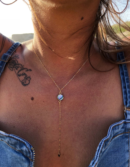 Load image into Gallery viewer, Abalone Lariat by Toasted Jewelry
