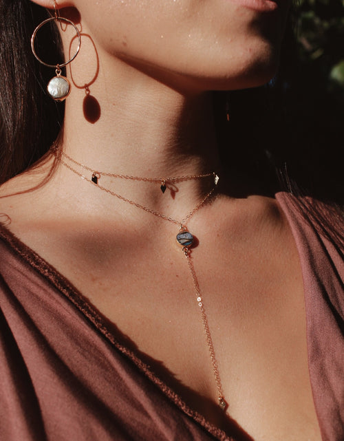 Load image into Gallery viewer, Abalone Lariat by Toasted Jewelry
