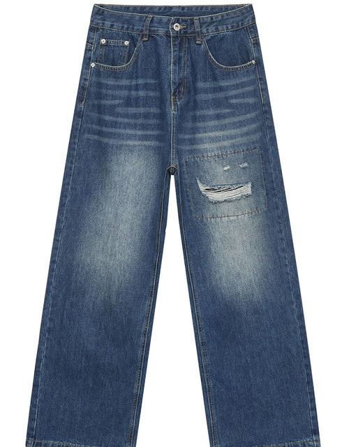 Load image into Gallery viewer, Men's Distressed Applique Straight Jeans

