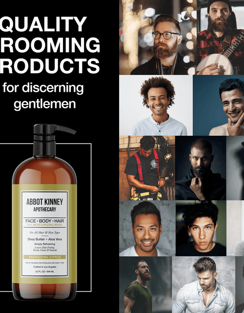 Load image into Gallery viewer, Abbot Kinney Apothecary Men's 3-in-1 Moisturizing Shampoo, Conditioner, and Body Wash - Energizing Citrus 32oz by  Los Angeles Brands
