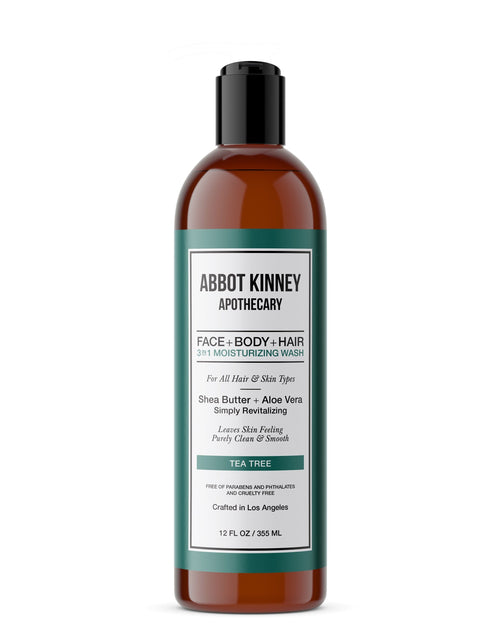 Load image into Gallery viewer, Abbot Kinney Apothecary Men's 3-in-1 Moisturizing Shampoo, Conditioner, and Body Wash, Tea Tree 12oz by  Los Angeles Brands
