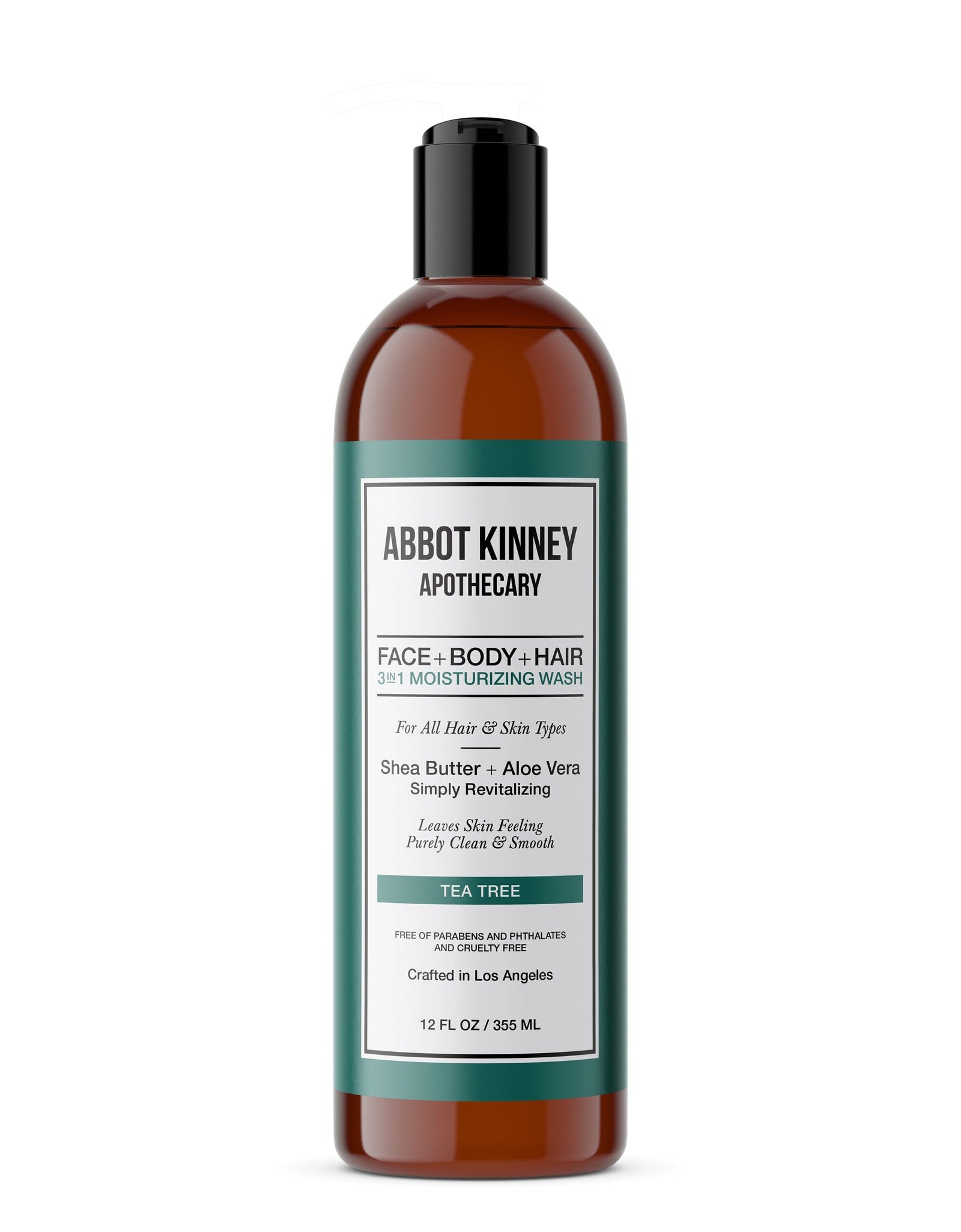 Abbot Kinney Apothecary Men's 3-in-1 Moisturizing Shampoo, Conditioner, and Body Wash, Tea Tree 12oz by  Los Angeles Brands