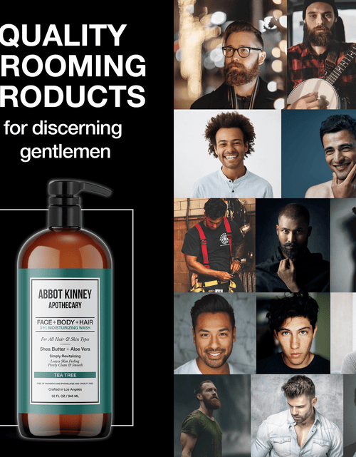 Load image into Gallery viewer, Abbot Kinney Apothecary Men's 3-in-1 Moisturizing Shampoo, Conditioner, and Body Wash, Tea Tree 32oz by  Los Angeles Brands
