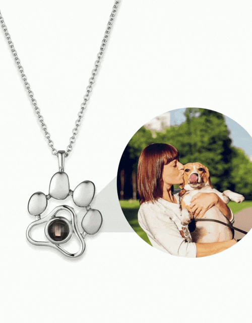 Load image into Gallery viewer, Custom Pet Photo Paw Necklace by PetWithMe
