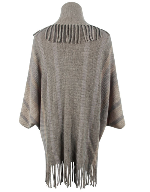 Load image into Gallery viewer, Fringe Detail Open Front Poncho
