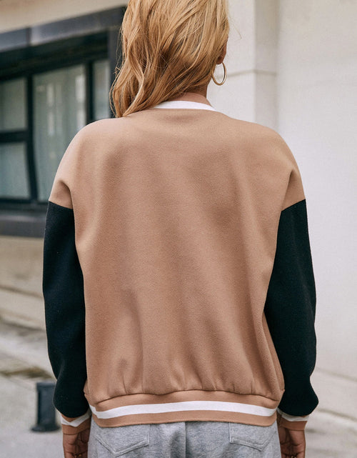 Load image into Gallery viewer, Ivy Lane Contrast Baseball Collar Snap Down Jacket
