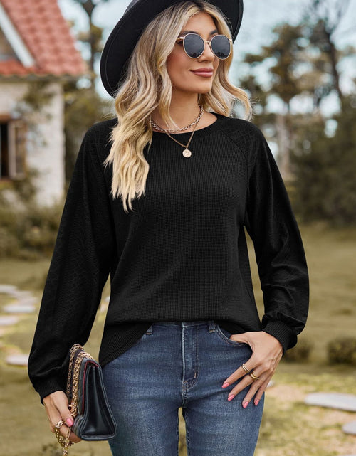 Load image into Gallery viewer, Round Neck Raglan Sleeve Sweatshirt
