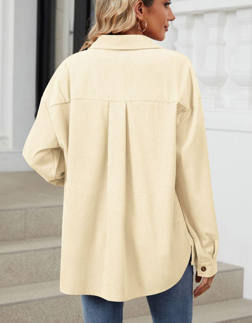 Load image into Gallery viewer, Button Up Dropped Shoulder Long Sleeve Outerwear
