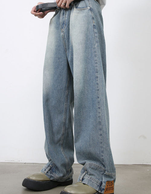 Load image into Gallery viewer, Men's Washed Loose Jeans with Pockets
