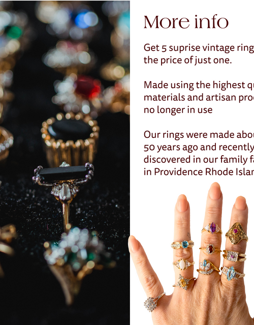 Load image into Gallery viewer, FIVE FOR ONE -Mix of 5 Vintage/Antique Rings for Women We Select Per Your Specifications Made in America - Bulk Pack by PVD Vintage Jewelry
