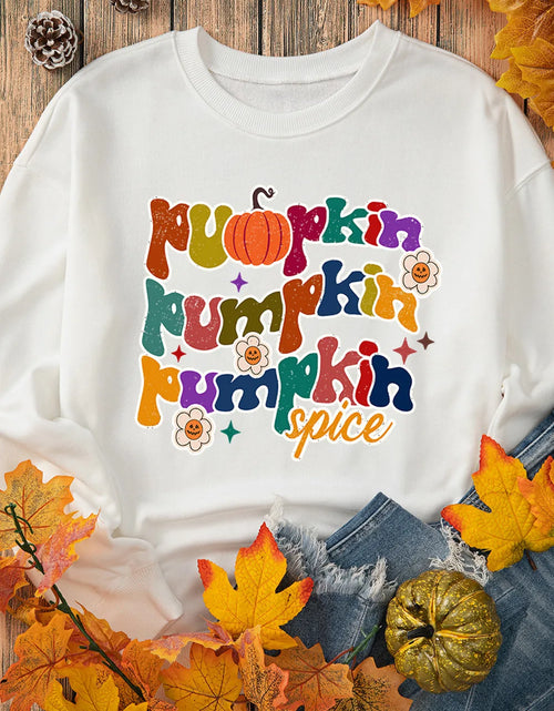 Load image into Gallery viewer, Letter Graphic Round Neck Long Sleeve Sweatshirt

