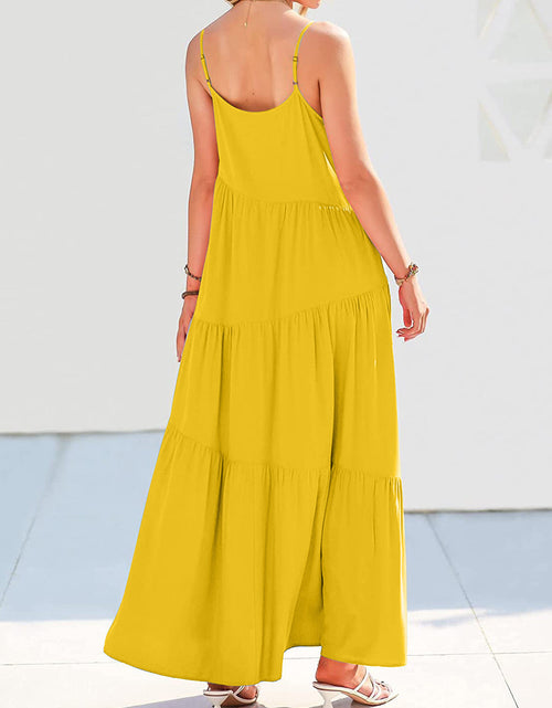 Load image into Gallery viewer, Full Size Ruched Tiered Spaghetti Strap Dress
