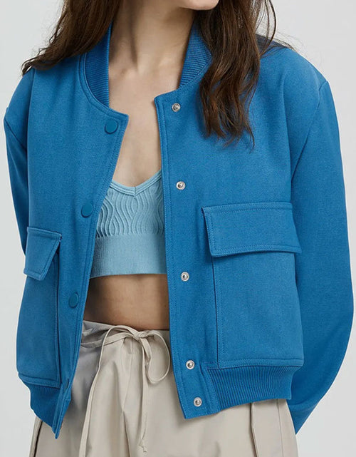 Load image into Gallery viewer, Pocketed Snap Down Baseball Collar Jacket
