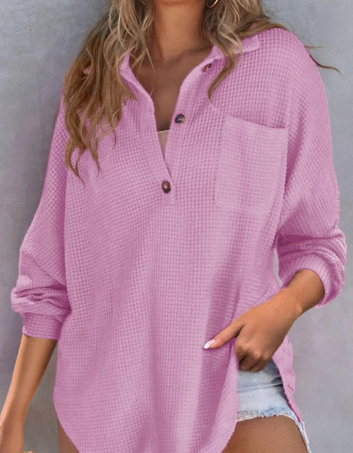 Load image into Gallery viewer, Half Button Long Sleeve Sweatshirt

