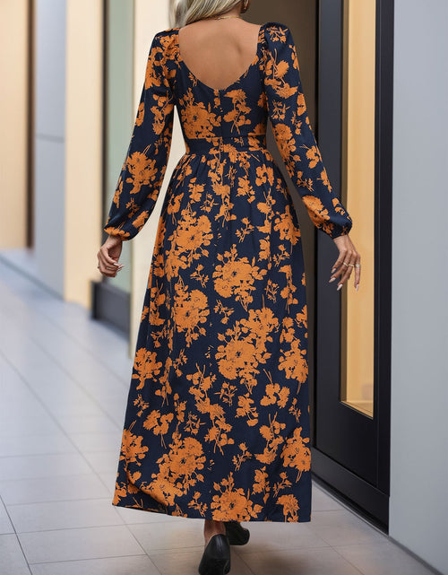 Load image into Gallery viewer, Perfee Split Printed Surplice Long Sleeve Midi Dress
