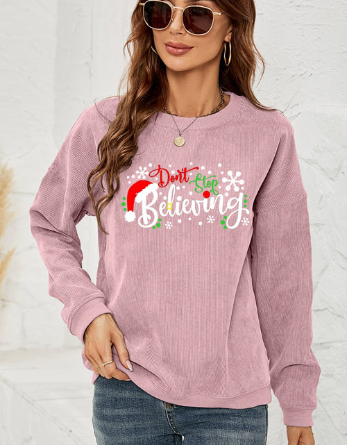 Load image into Gallery viewer, DON'T STOP BELIEVING Graphic Sweatshirt
