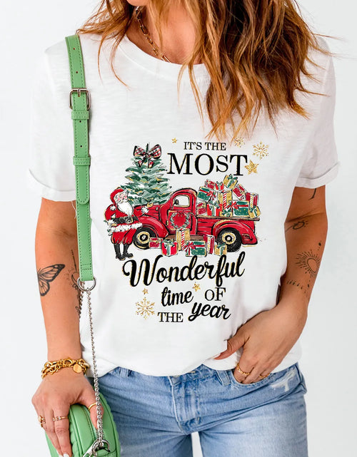 Load image into Gallery viewer, Graphic Round Neck Short Sleeve T-Shirt
