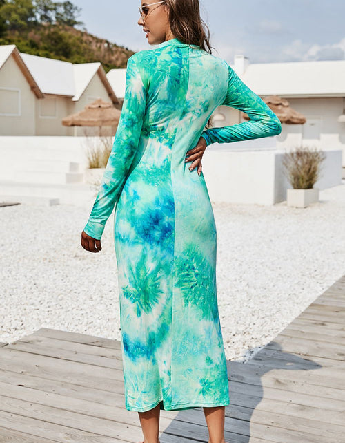 Load image into Gallery viewer, Tie Dye Mock Neck Long Sleeve Dress

