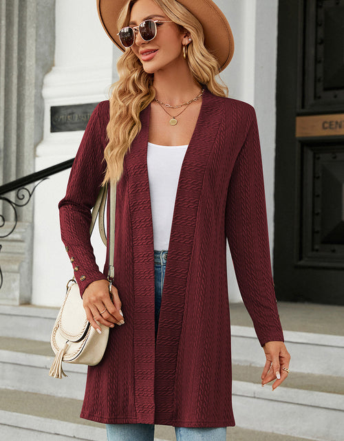 Load image into Gallery viewer, Open Front Long Sleeve Cardigan
