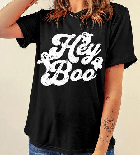 Letter Graphic Round Neck Short Sleeve T-Shirt