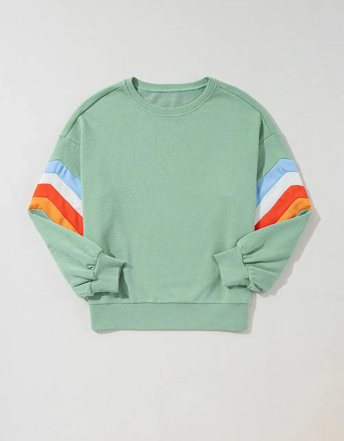 Load image into Gallery viewer, Contrast Round Neck Long Sleeve Sweatshirt
