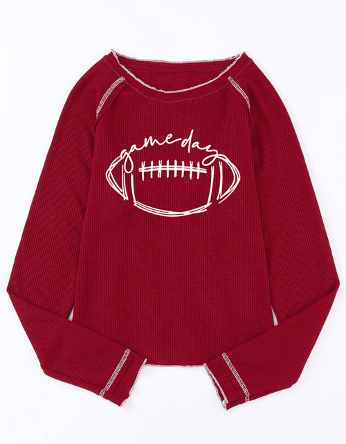 Load image into Gallery viewer, Football Round Neck Long Sleeve Sweatshirt
