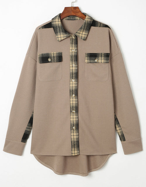 Load image into Gallery viewer, Plaid Button Down Collared Jacket
