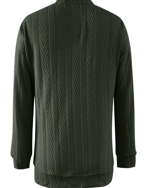 Load image into Gallery viewer, Full Size Textured Open Front Long Sleeve Cardigan
