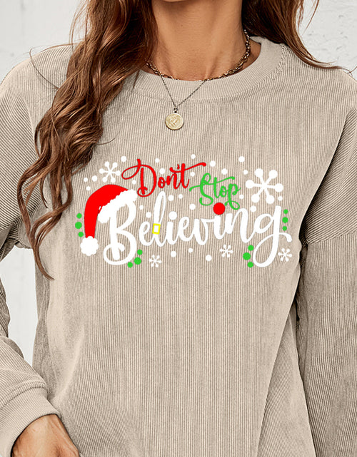 Load image into Gallery viewer, DON'T STOP BELIEVING Graphic Sweatshirt
