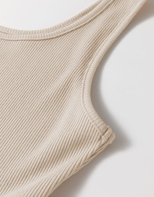 Load image into Gallery viewer, Scoop Neck Ribbed Bodice Sleeveless Midi Tank Dress
