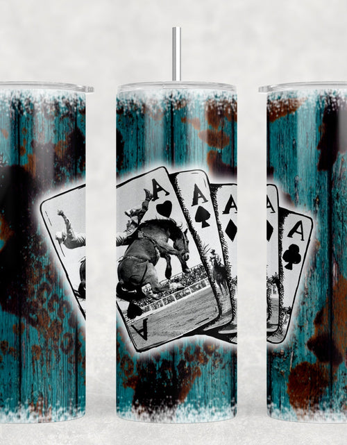 Load image into Gallery viewer, Aces Wild|Skinny Tumbler|Optional Bluetooth Speaker| Speaker Color Varies by Rowdy Ridge Co
