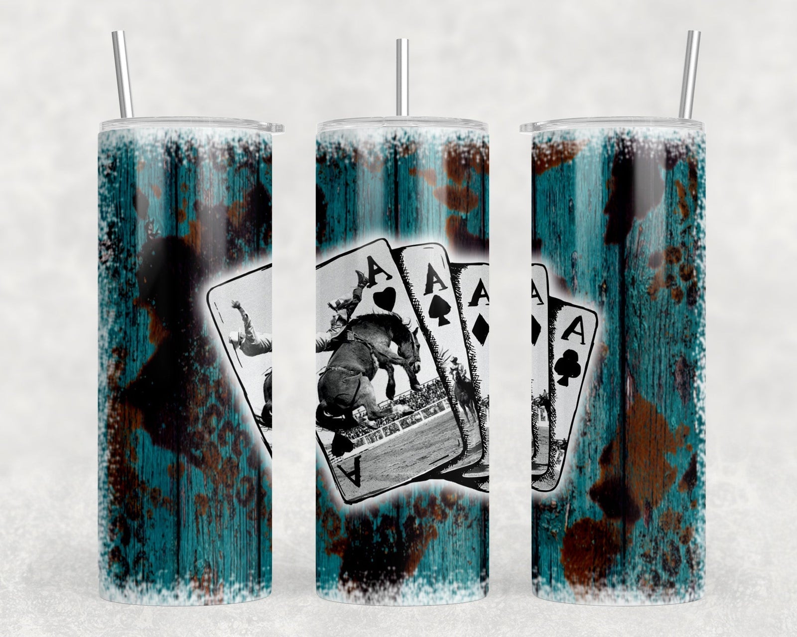 Aces Wild|Skinny Tumbler|Optional Bluetooth Speaker| Speaker Color Varies by Rowdy Ridge Co