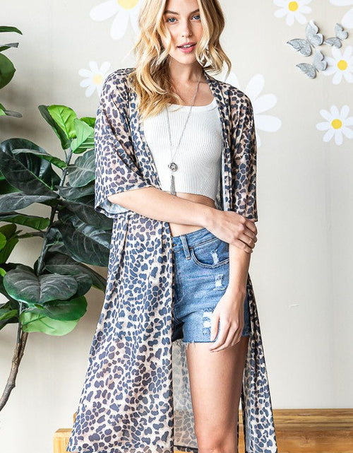 Load image into Gallery viewer, Heimish Full Size Leopard Open Front Cardigan Plus Size
