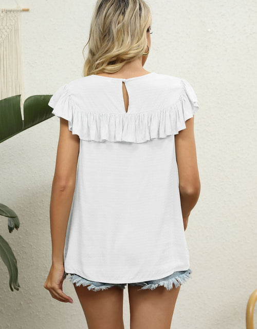 Load image into Gallery viewer, Spliced Lace Ruffled Blouse
