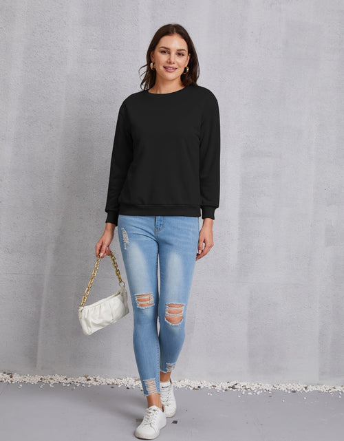 Load image into Gallery viewer, Round Neck Dropped Shoulder Sweatshirt
