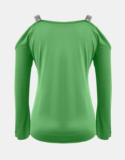 Load image into Gallery viewer, Sequin V-Neck Cold Shoulder Top
