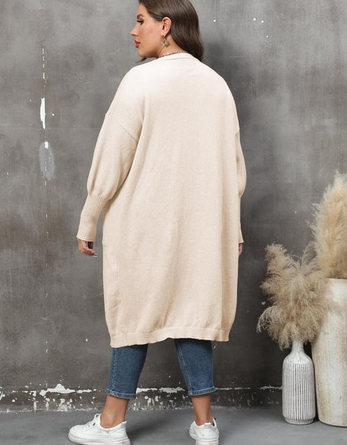 Load image into Gallery viewer, Plus Size Long Sleeve Pocketed Cardigan
