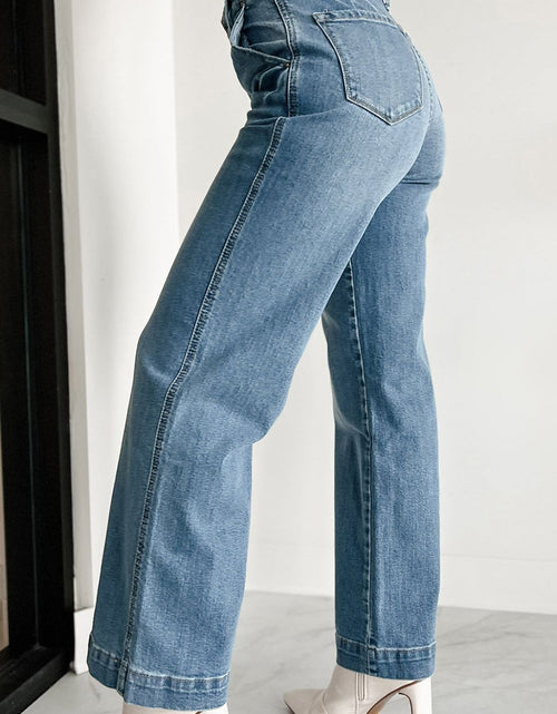 Load image into Gallery viewer, Button Fly High Waist Jeans
