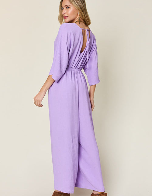 Load image into Gallery viewer, Double Take Full Size Surplice Wide Leg Jumpsuit with Pockets
